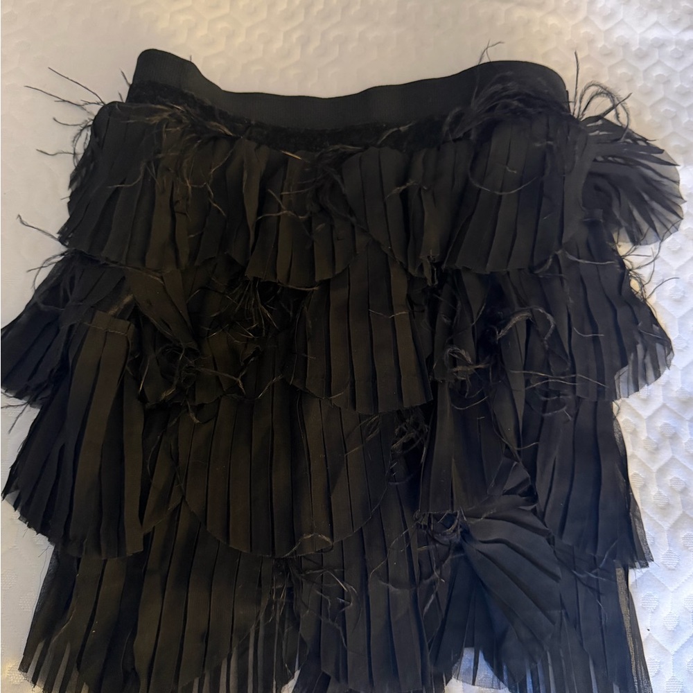 Arden B Black Ruffled Mini Skirt